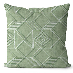 Housses de coussin en polyester série verte, Housse de coussin, pour canapé canapé-lit, carrée, losange, 450x450mm