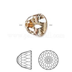 Perline di strass di cristallo austriaco, 5542, passioni cristallo, sfaccettato, cupola piccolo, 001 gsha_crystal ombra d'oro, 8x6mm, Foro: 1 mm