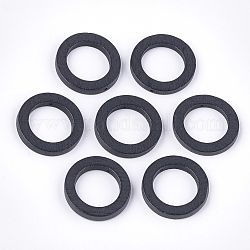 Pendenti in legno dipinto, anello, nero, 29~30x4mm, Foro: 1.2 mm