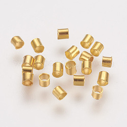 Perline ondulato in Ottone, tubo, oro, 2x2x0.15mm, Foro: 1.5 mm, circa 1000pcs/10g