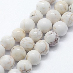 Brins de perles de magnésite naturelle, ronde, 6mm, Trou: 0.8mm, Environ 63 pcs/chapelet, 14.76 pouce (37.5 cm)