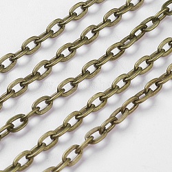 Iron Cable Chains, Unwelded, with Spool, Flat Oval, Cadmium Free & Nickel Free & Lead Free, Antique Bronze, 5.9x3.9x1mm, about 164.04 Feet(50m)/roll