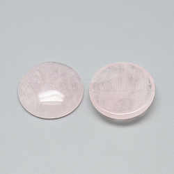 Cabochons de quartz rose naturel, dôme / demi-rond, 25x6~7mm