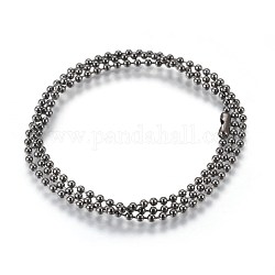 Нержавеющая сталь мяч цепи ожерелье материалы, металлический черный, 22.5 дюйм (57.2 см), 2.5мм