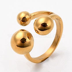 304 anelli in acciaio inox, tondo, oro, formato 7, 17mm