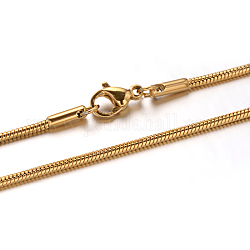 304 Edelstahl Schlangenkette Halsketten, mit Karabiner verschlüsse, golden, 19.6 Zoll (50 cm), 1.5 mm