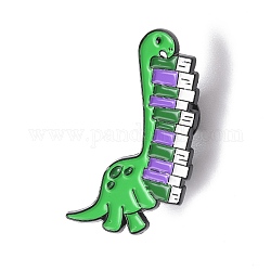 Dinosaure avec broche en émail de livre, insigne en alliage de dessin animé pour vêtements de sac à dos, électrophorèse noir, verte, 39x23x1.5mm, pin: 1.3 mm