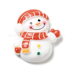 Cabujones de resina opaca con tema navideño, para la fabricación de la joya, muñeco de nieve, 27x25x8.5mm