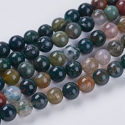 Naturali indian agata fili di perline, tondo, 4mm, Foro: 1 mm, circa 43pcs/filo, 7.2 pollice