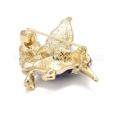 Broche Oiseau En émail Et Strass - Multicolore - Occasion Impeccable - Style Animalier