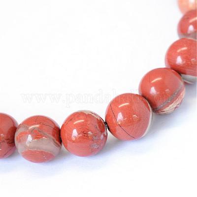 Naturale diaspro rosso filamenti di perline rotondo&nbsp;G-E334-6mm-27-1