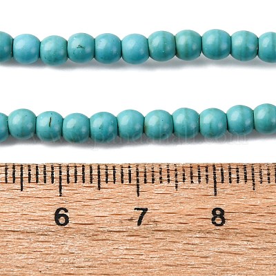 Chapelets de perles synthétiques turquoises&nbsp;TURQ-GSR4mm129-1