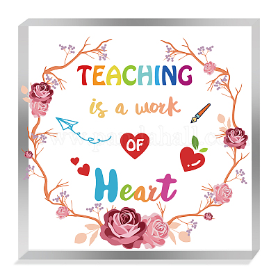 Acrylic Inspirational Quotes Gifts Teaching Is A Work Of Heart