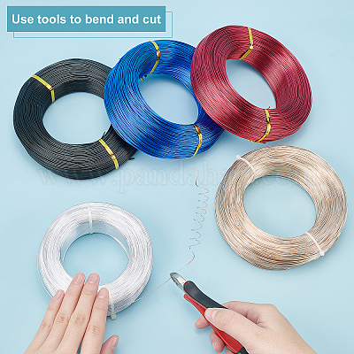 BENECREAT 20 Gauge(0.8mm) Silver Aluminum Wire 984 Feet(300m) Bendable  Metal Sculpting Wire for Beading Jewelry Making