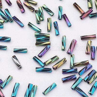 Perle di bugle intrecciate di vetro&nbsp;SEED-E002-12mm-809#-1