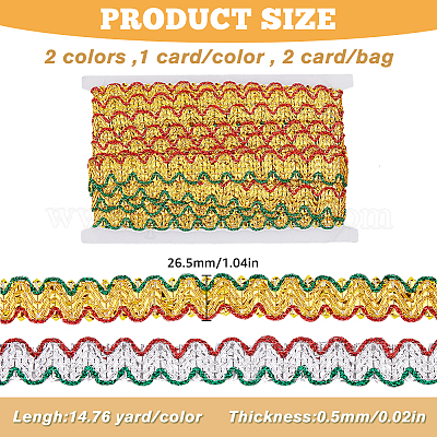 SUPERFINDINGS 9m Noël Polyester Dentelle Ruban 2 Couleurs