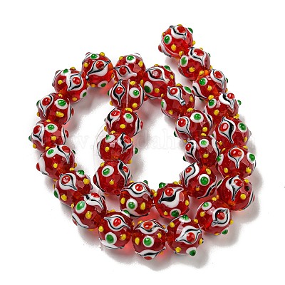 Chapelets de perles vernissées manuelles&nbsp;LAMP-N025-05D-1