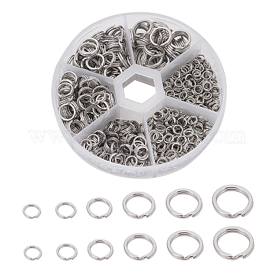 Fishing Split Rings Stainless Steel Double Snap Ring 50pcs/box 5 sizes mixed 