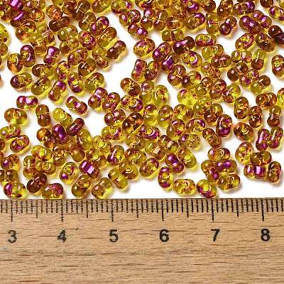 Spray bemalte Glasperlen&nbsp;SEED-F005-04A-02-1