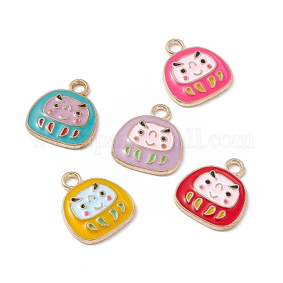 Pendentifs d'émail en alliage&nbsp;ENAM-H039-04G-1