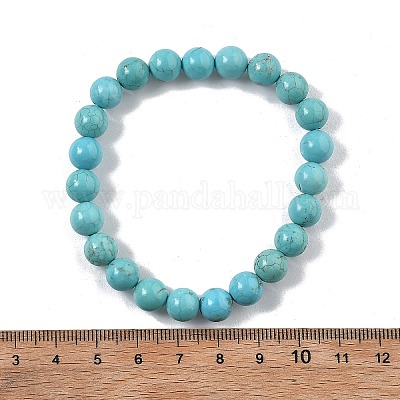 Bracelets extensibles naturels en perle d'howlite&nbsp;BJEW-K212-B-011-1