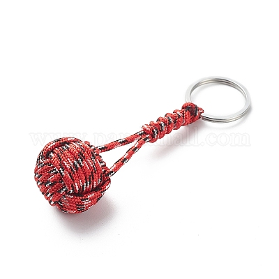 Porte-clés en polyester avec corde tressée en gros pour création