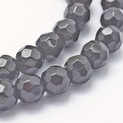 Natürlichen Obsidian Perlen Stränge&nbsp;G-P335-14-6mm-1