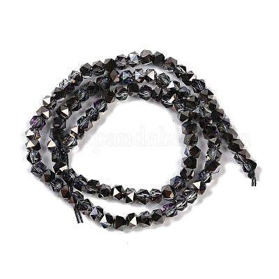 Chapelets de perles en verre électroplaqué&nbsp;GLAA-Q105-02G-1