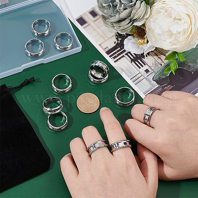 Shop UNICRAFTALE 12pc Blank Core Ring Size 9 Stainless Steel