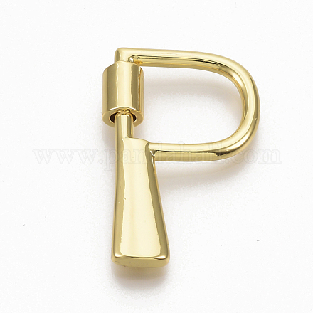 Brass Screw Carabiner Lock Charms KK-T046-001G-P-NF-1
