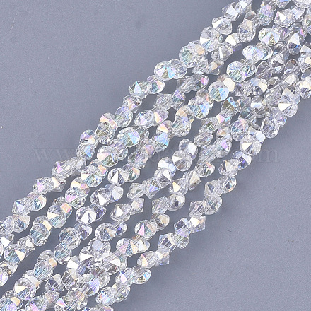 Chapelets de perles en verre électroplaqué EGLA-S179-03A-F01-1