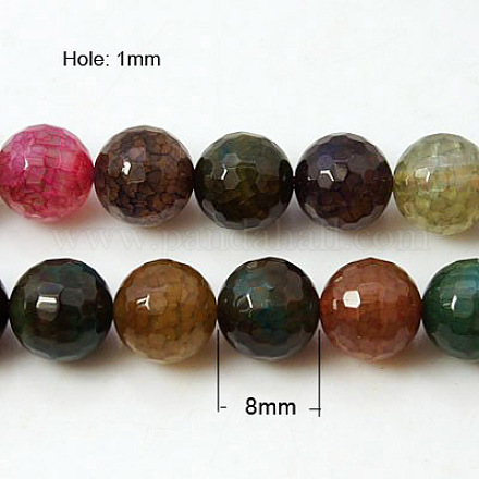 Natural Crackle Agate Beads Strands G-A063-8mm-3-1