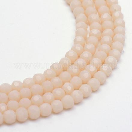 Opaque Solid Glass Bead Strands GLAA-R166-4mm-02D-1