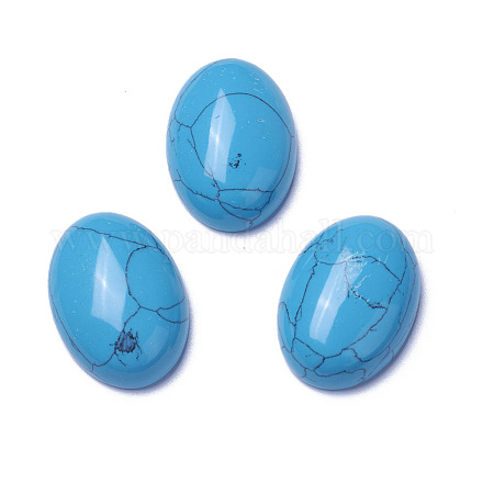 Cabochons en turquoise synthétique G-F605A-02-1