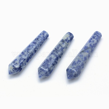 Perles de jaspe tache bleue naturelle G-E490-E01-1