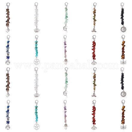 NBEADS 20 Pcs Gemstone Chip Beads Stitch Markers HJEW-NB0001-69-1