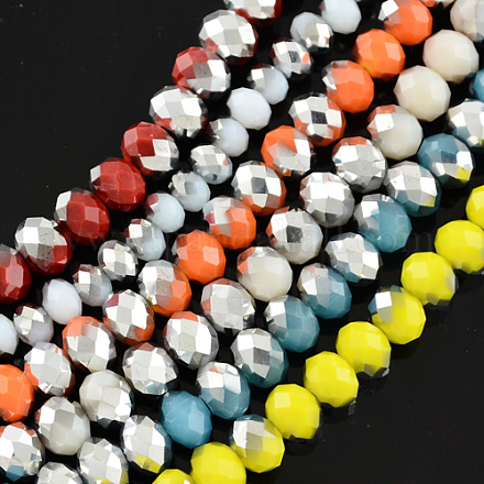 Chapelets de perles en verre électroplaqué EGLA-GR10MMY-M2-1