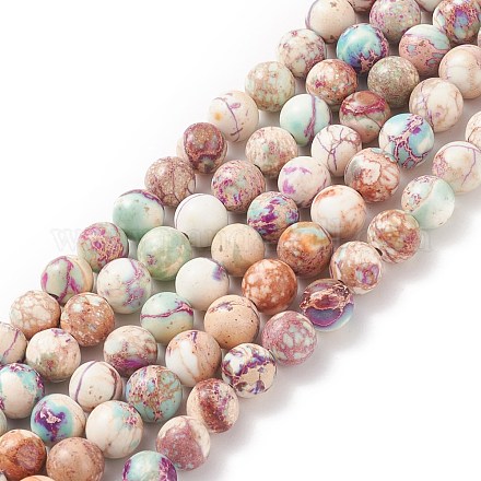 Brins de perles de jaspe impérial naturel G-E358-8m-01-1