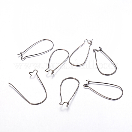 Brass Hoop Earrings Findings Kidney Ear Wires EC221-B-1