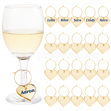 Ciondoli per bicchieri da vino a forma di cuore in acrilico AJEW-AB00116-1