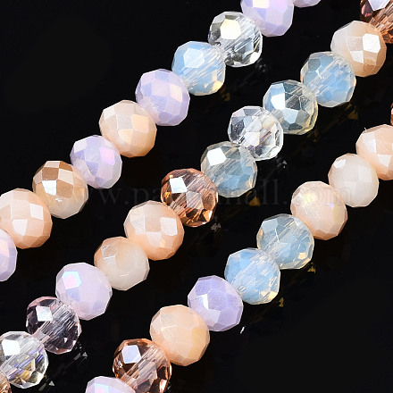 Chapelets de perles en verre électroplaqué EGLA-T020-12E-1