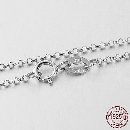 Rhodium Plated 925 Sterling Silver Cable Chain Necklaces NJEW-N0048-12-18-1