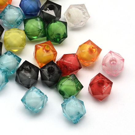 Faceted Transparent Cube Acrylic Beads TACR-Q008-8mm-M-1