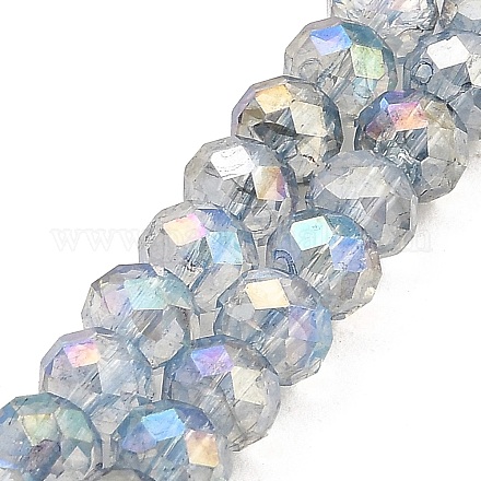 Spray Painted Imitation Jade Glass Beads Strands GLAA-P058-01B-03-1