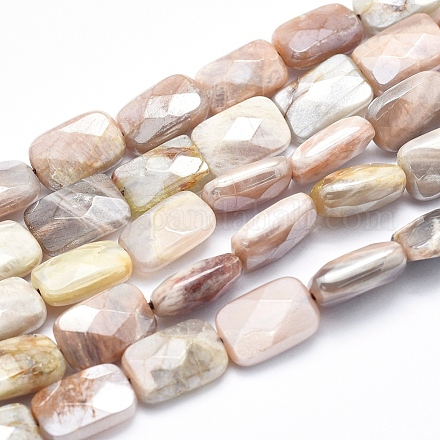 Fili di perline in pietra di sunstone naturale placcati G-K256-19B-01-1