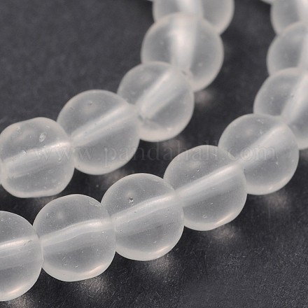 Perles en verre dépolies rondes GLAA-J079-01-6mm-1