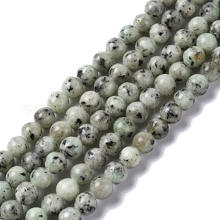 Fili di perle di diaspro / kiwi di diaspro naturale X-G-R345-6mm-12-1