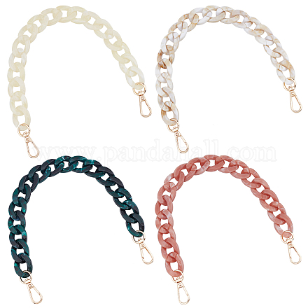 SUPERFINDINGS 4 Colors 37cm Long Acrylic Chain Handbag Strap Purse Decoration Chain Strap with Light Gold Alloy Swivel Clasp Handle Strap Replacement for Crossbody Shoulder Bag Handbag Decorations FIND-FH0004-98-1