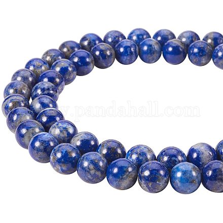 Pandahall elite brins de perles de lapis lazuli naturel pour la fabrication de bijoux (1 brins) ronds G-PH0028-8mm-16-1