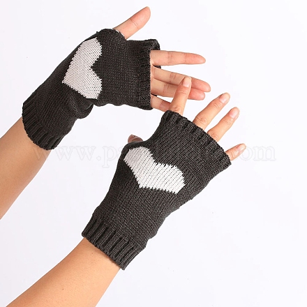 Gants sans doigts à tricoter en fils de fibres de polyacrylonitrile COHT-PW0001-19G-1